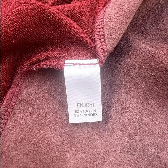 Michael Stars | Vintage Y2K Leather Mixed Media Asymmetric Zip Jacket Burgundy S - Picture 4 of 7